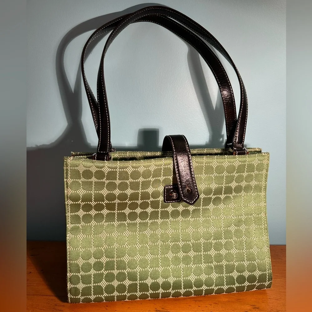 Y2K Geometric Fresh Green Dots kate spade Logo Classic Structured Shoulderbag